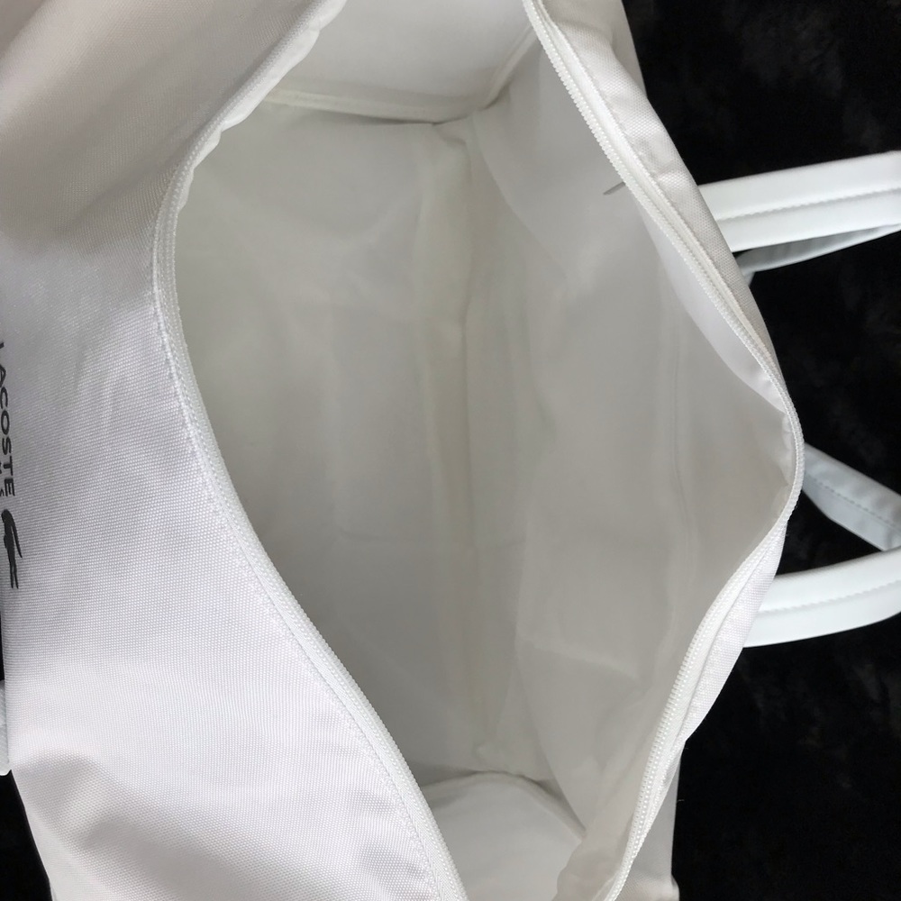 Lacoste Bag Gym Duffle Sports Weekender White NEW - Picture 7 of 8